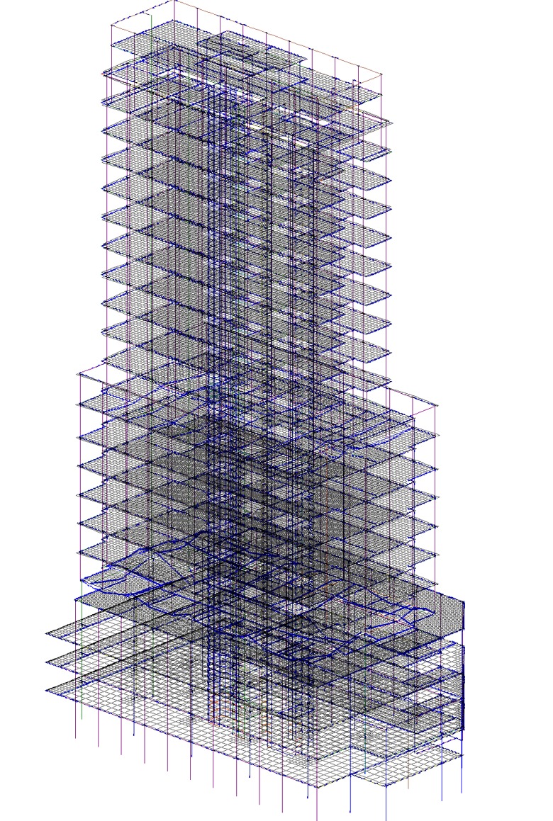 Modelo de pórtico espacial em análise estrutural no sistema CAD/TQS